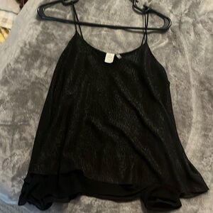 Black, shimmery, flowy tank
